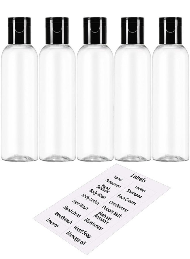 DNSEN 5 Pack 3.4 oz Travel Size Bottles for Toiletries TSA Approved Leak Proof Empty Refillable Liquid Containers with Labels - Image 1